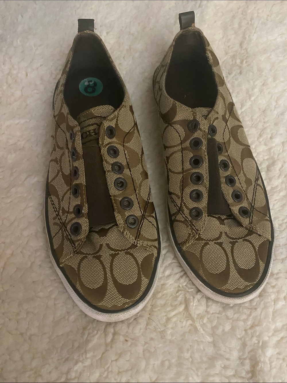 Coach Sneakers. Slip on. Brown. Size 8